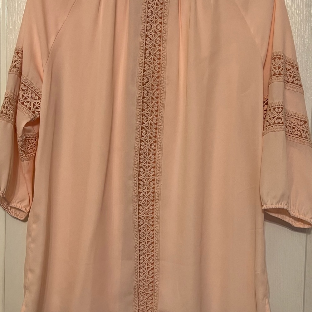 Pink 3/4 sleeve blouse by Catherine Malandrino size XL.  The color maybe peach